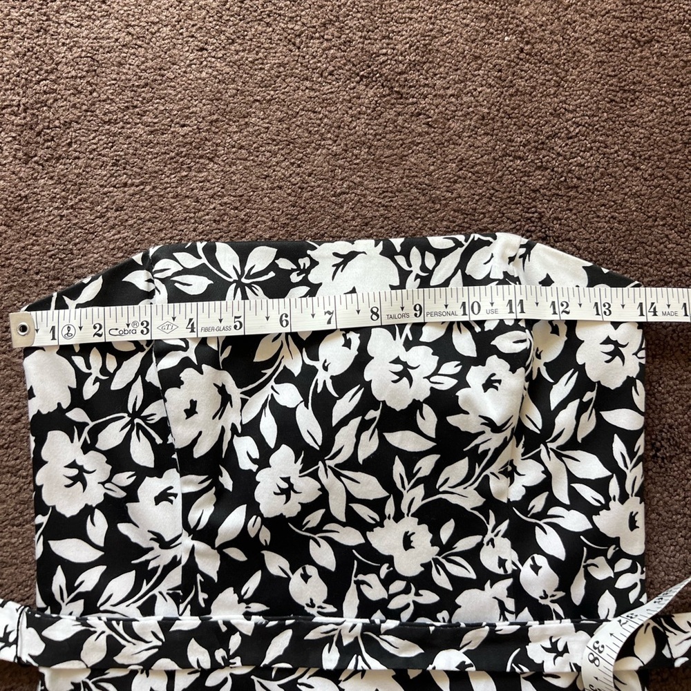 White House Black Market Floral Strapless Fit & Flare Dress - Picture 6 of 11